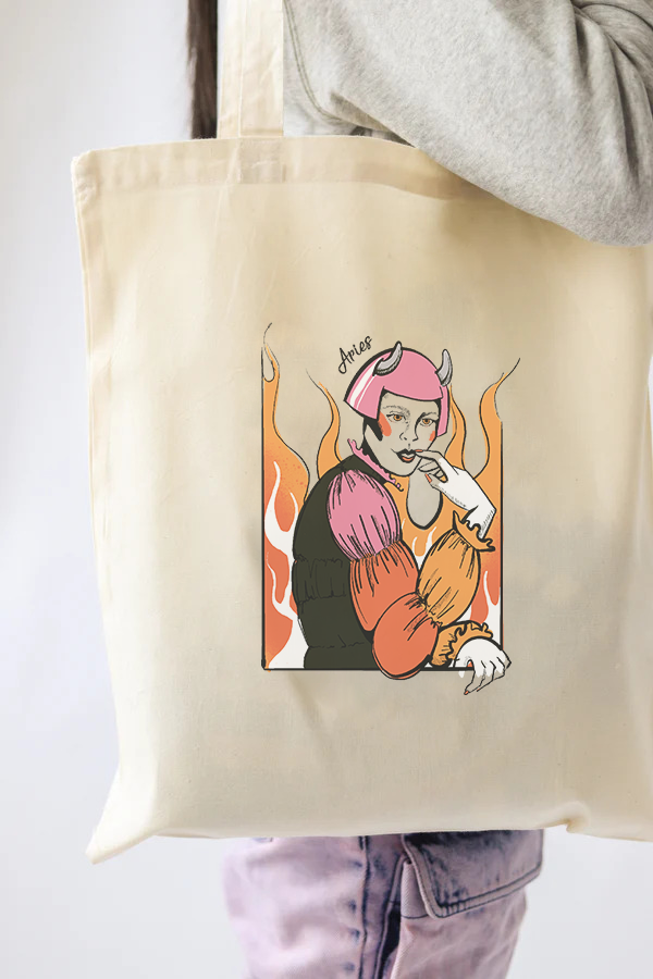 Aries Tote Bag - Vegan - 100% organic cotton