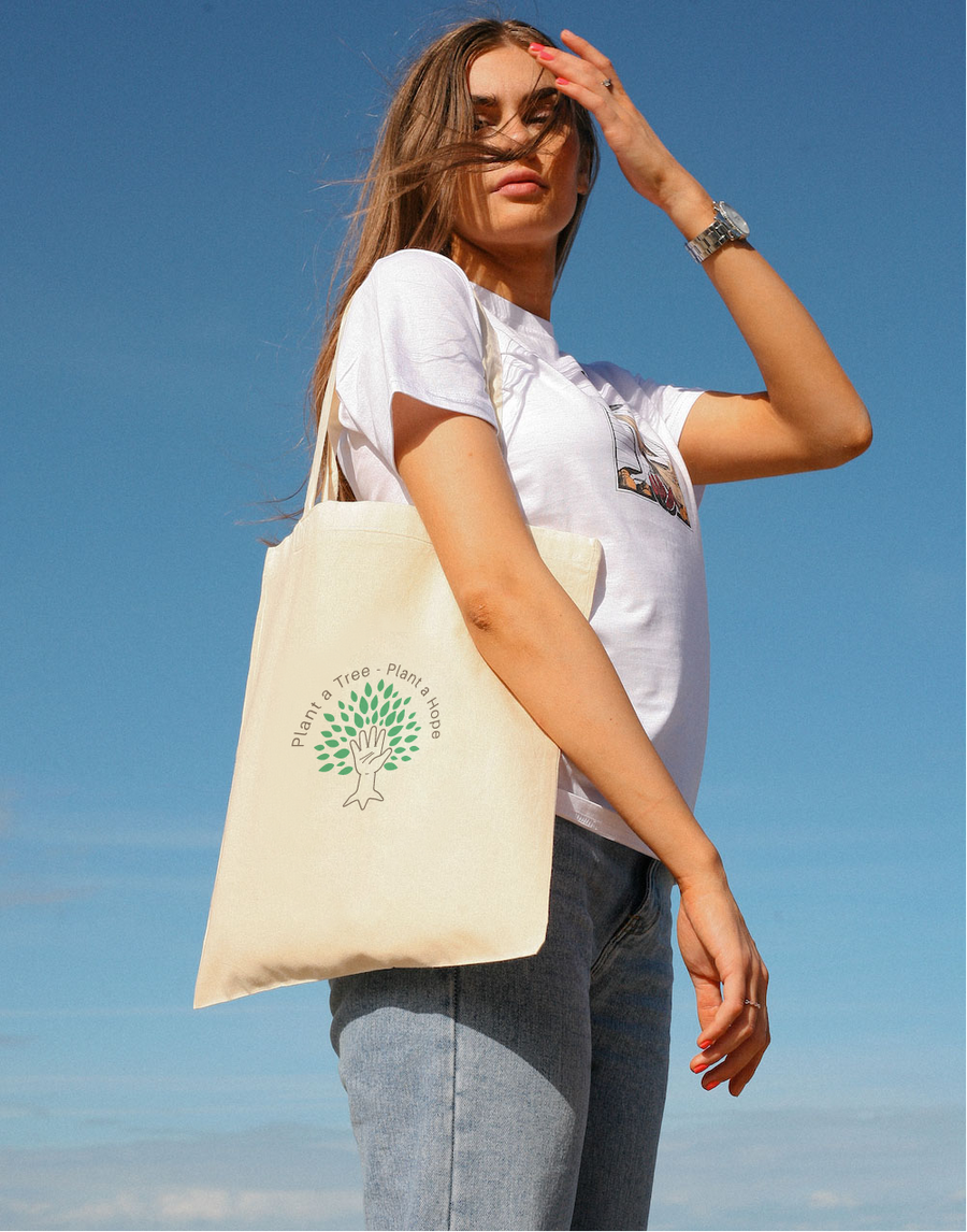 Plant a Tree Plant a Hope Tote Bag - Vegan - 100% Organic Cotton - New Design '24