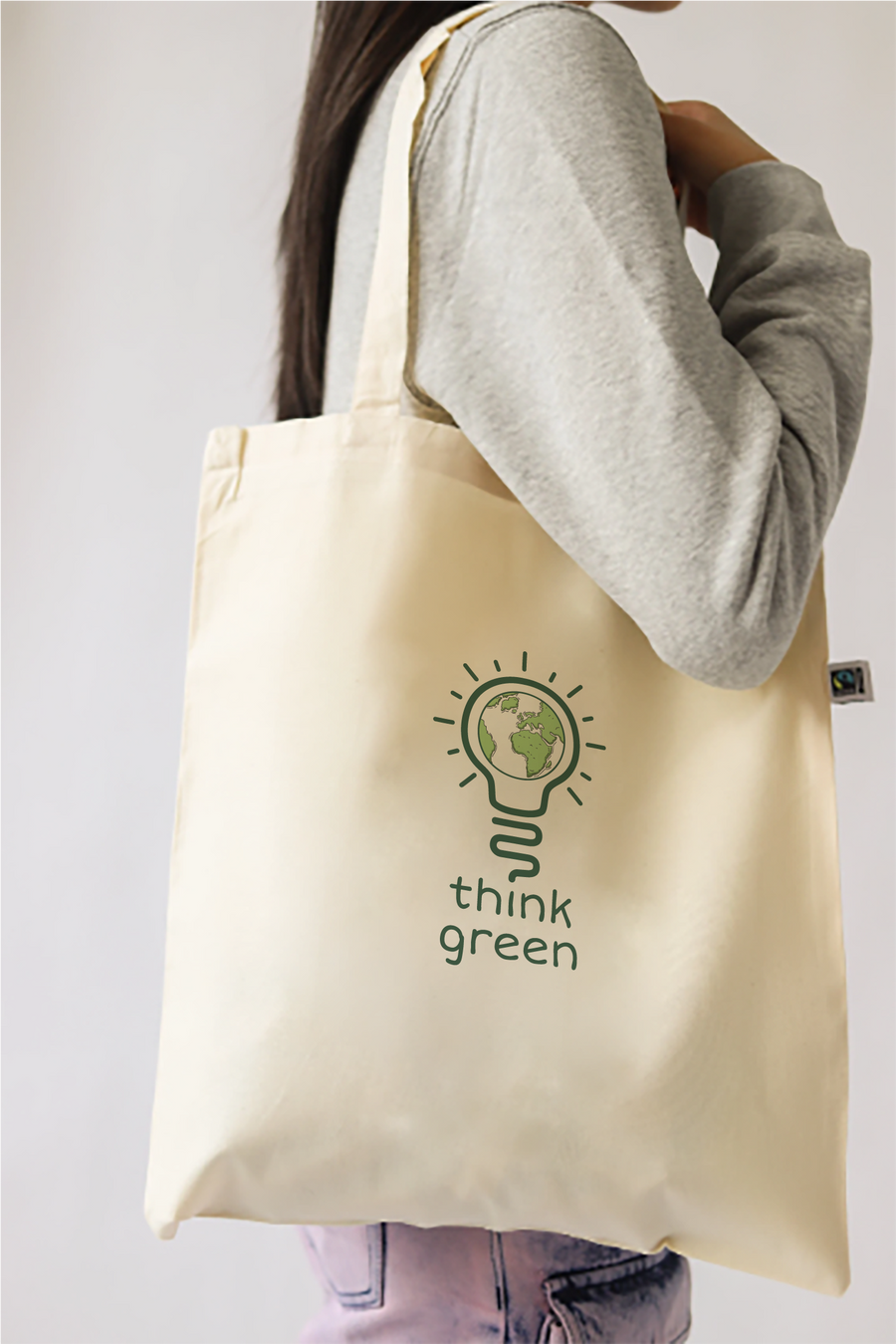 Think Green Tote Bag - Vegan - 100% Organic Cotton - New Design '24