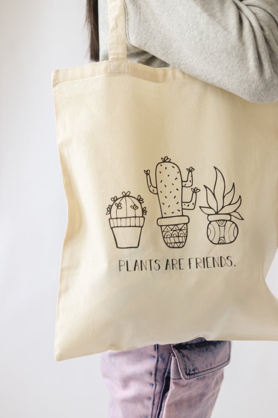 Plants are Friends Tote Bag - Vegan - 100% Organic Cotton