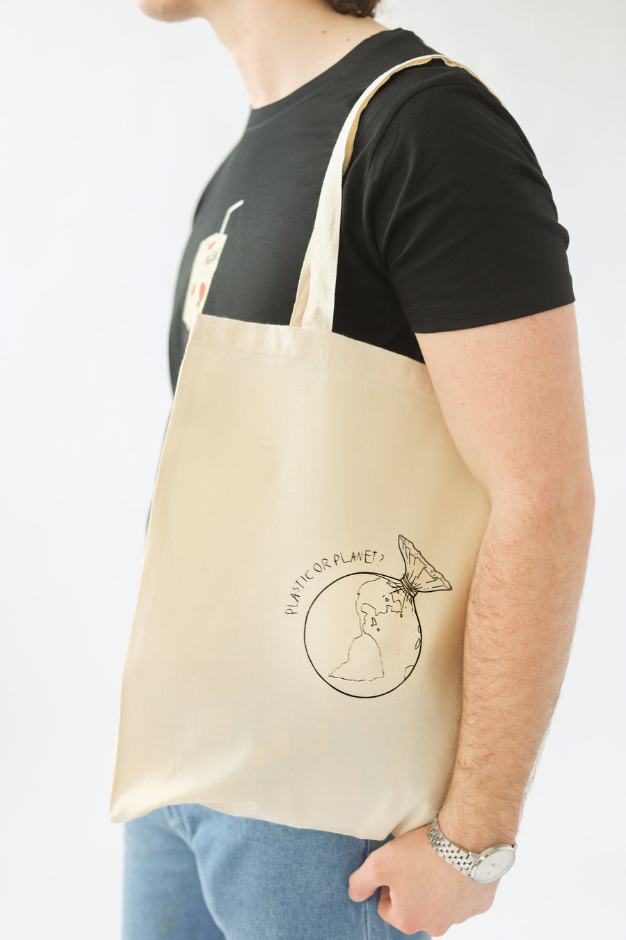 Plastic or Planet Tote Bag - Vegan - 100% Organic Cotton