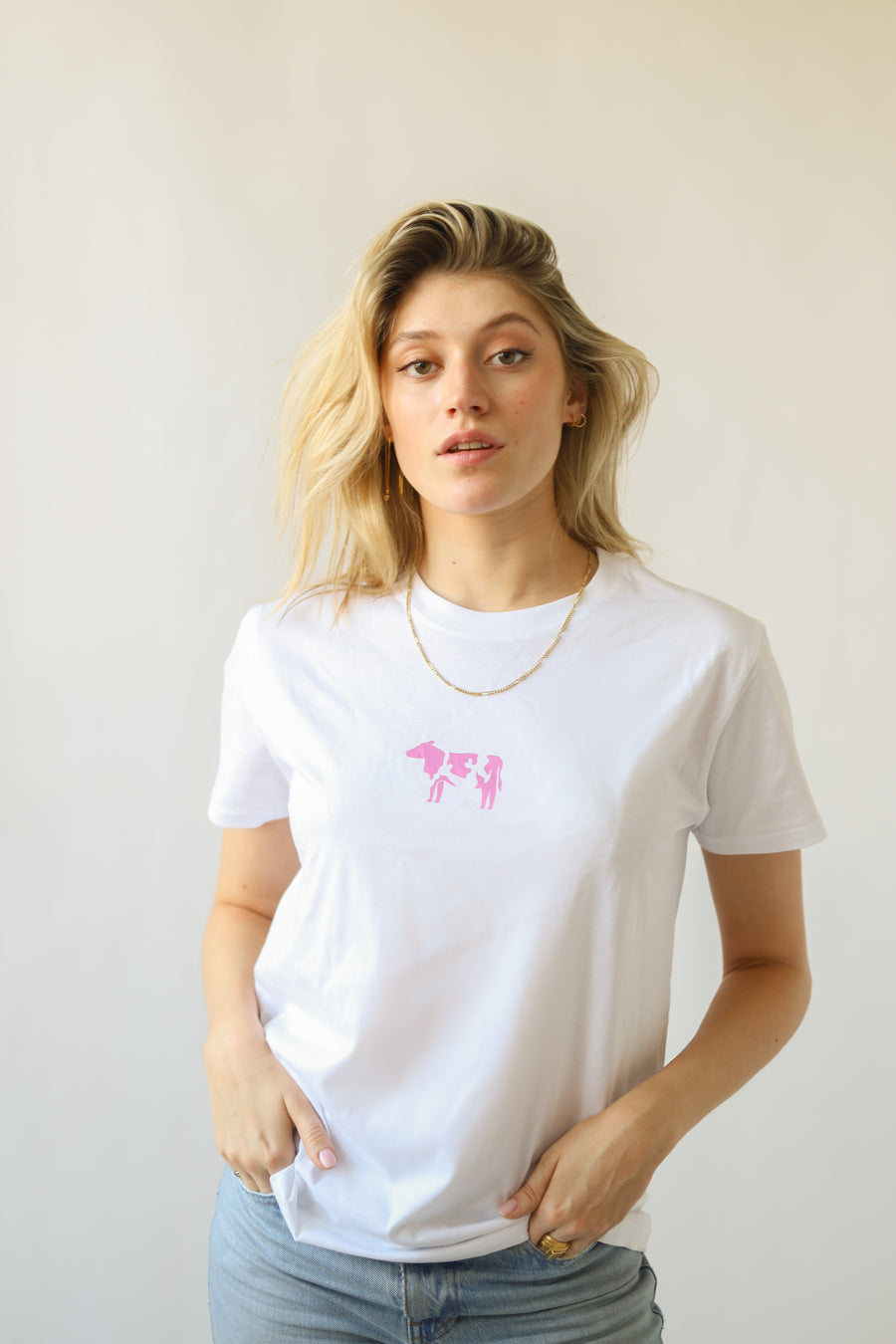 Pink Cow - Unisex Organic Cotton T-Shirt