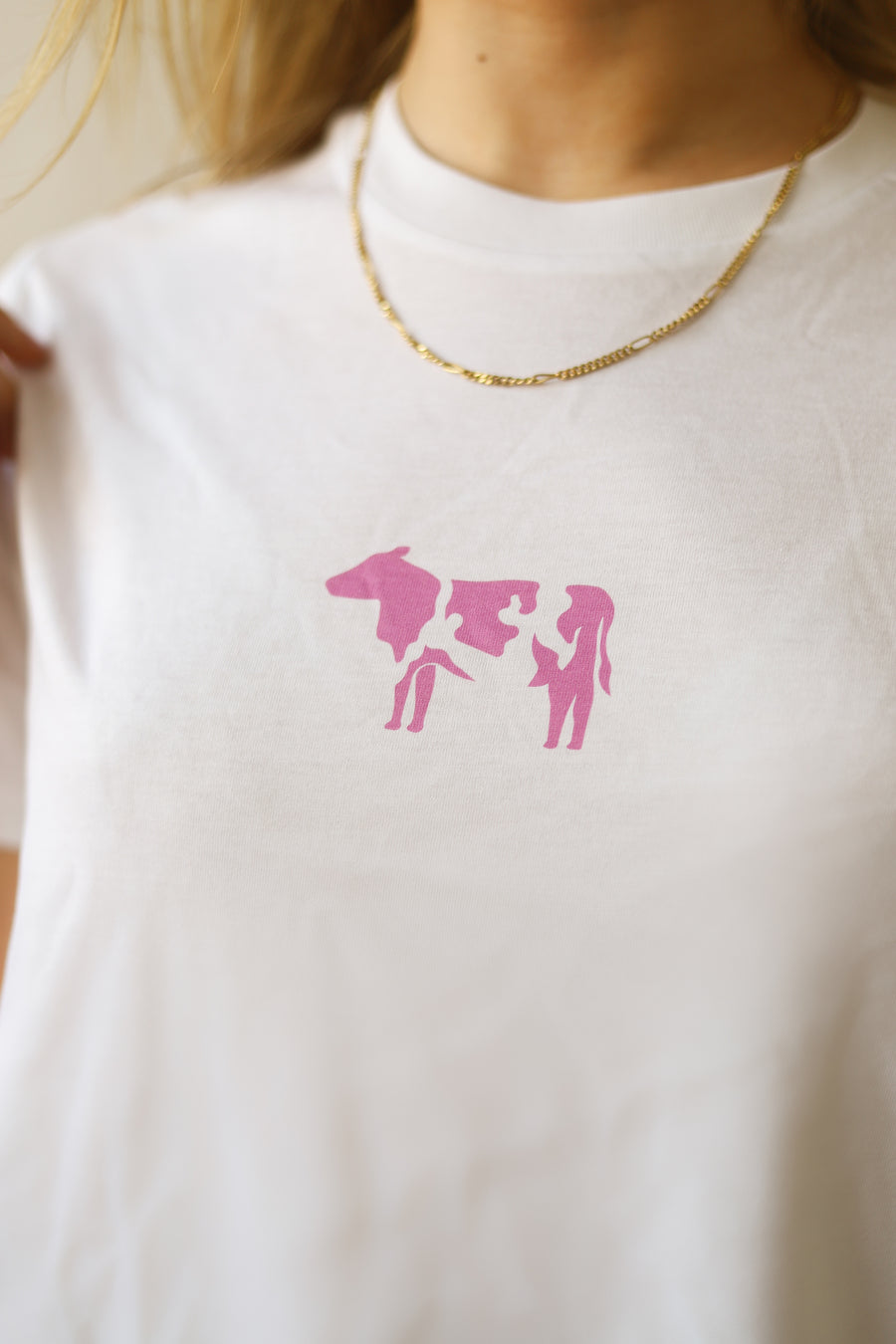 Pink Cow - Unisex Organic Cotton T-Shirt