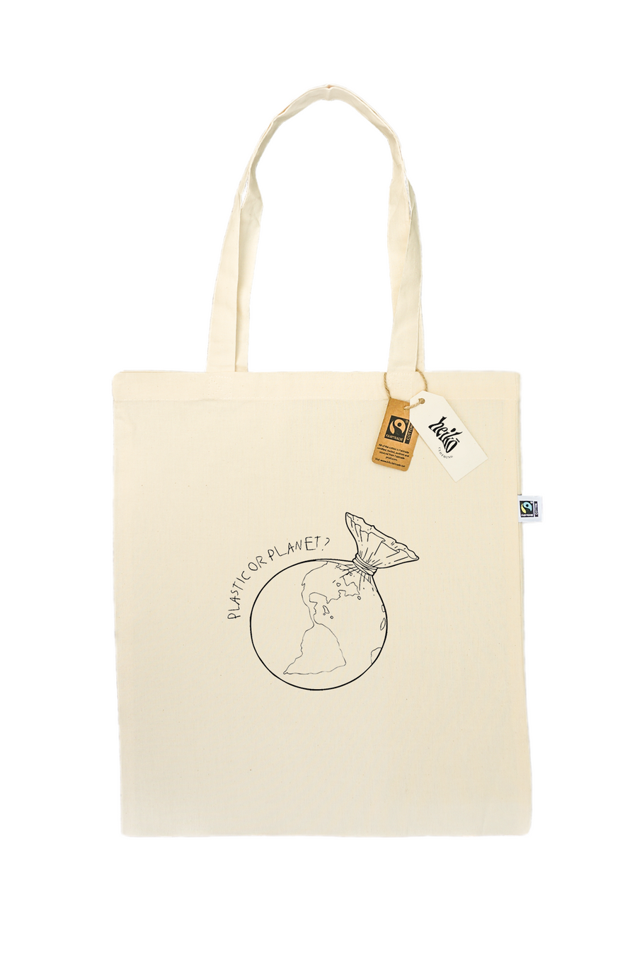 Plastic or Planet Tote Bag - Vegan - 100% Organic Cotton