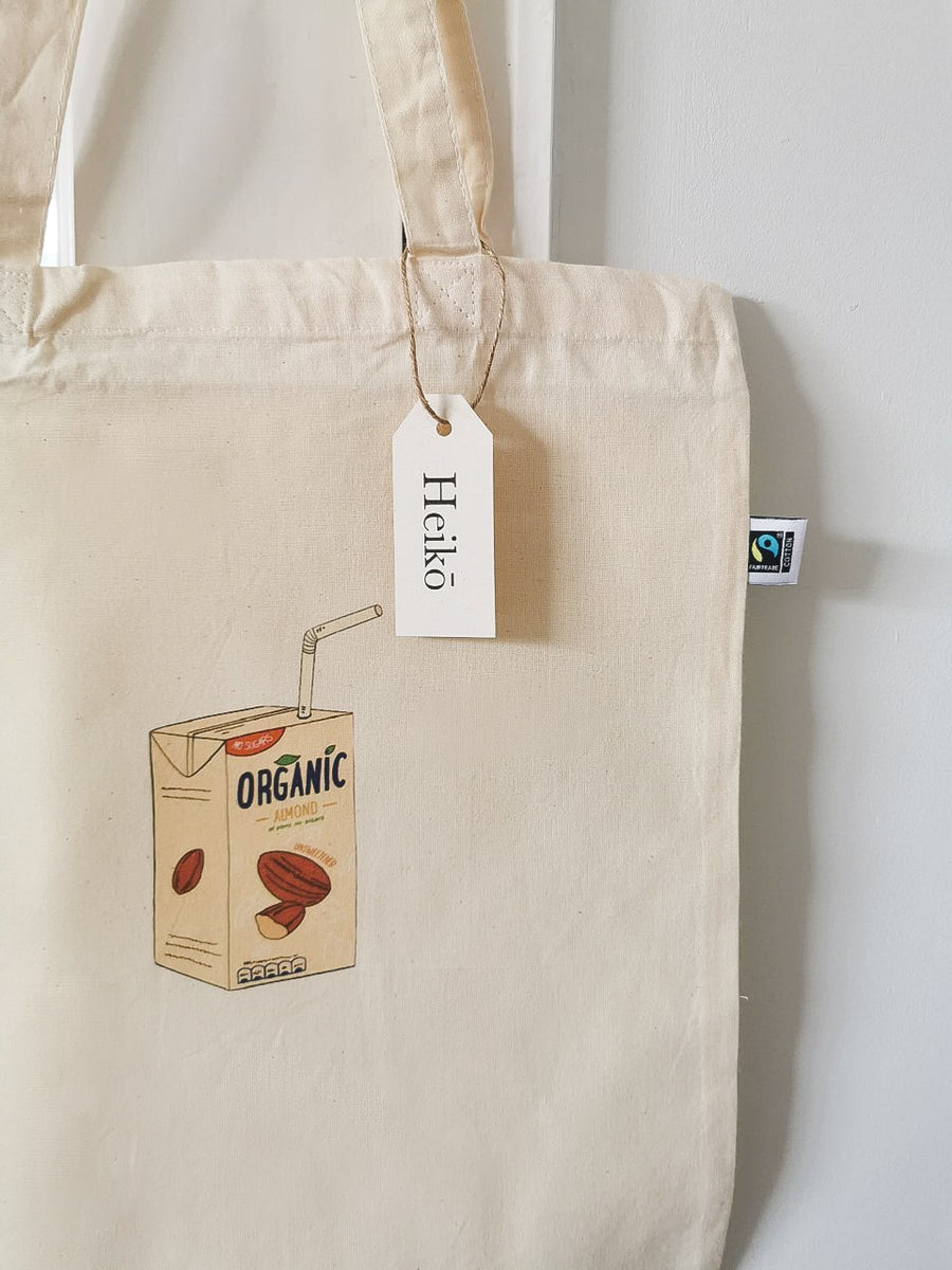 Almond Milk Addict Tote Bag - Vegan - 100% Organic Cotton