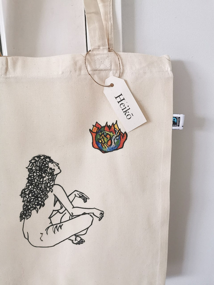 Burning Earth Tote Bag - Vegan - 100% Organic Cotton